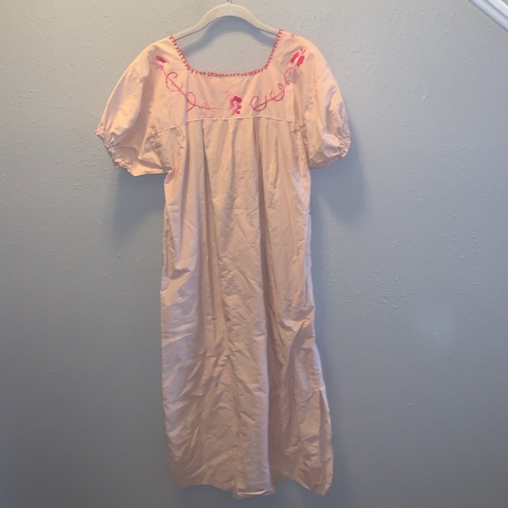 Embroidered Pink and Cream Midi Dress - Picture 6 of 8